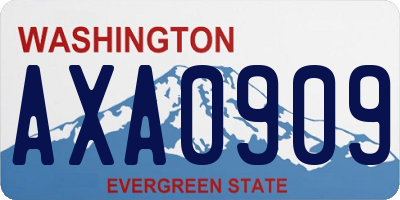 WA license plate AXA0909