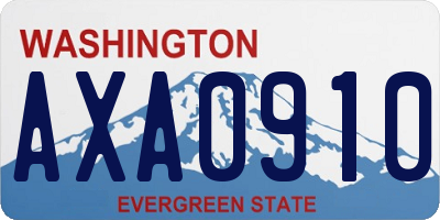 WA license plate AXA0910