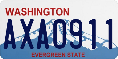 WA license plate AXA0911