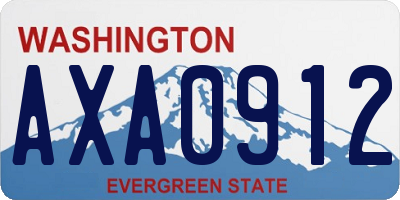WA license plate AXA0912