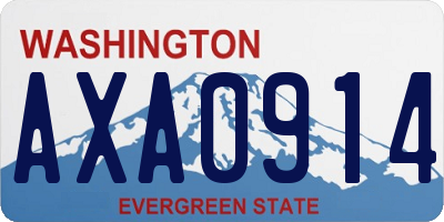 WA license plate AXA0914