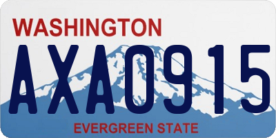WA license plate AXA0915