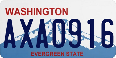 WA license plate AXA0916