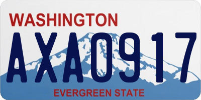 WA license plate AXA0917