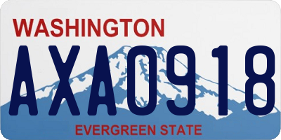WA license plate AXA0918
