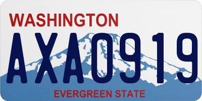 WA license plate AXA0919
