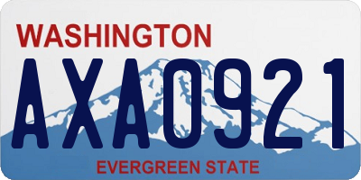 WA license plate AXA0921