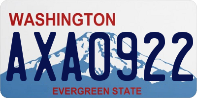 WA license plate AXA0922