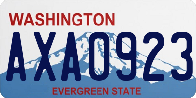 WA license plate AXA0923