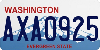 WA license plate AXA0925
