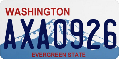 WA license plate AXA0926