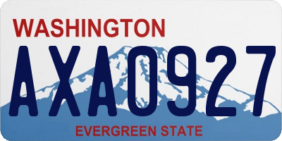 WA license plate AXA0927