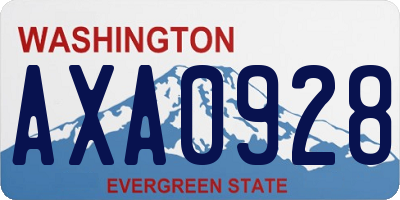 WA license plate AXA0928