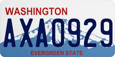 WA license plate AXA0929