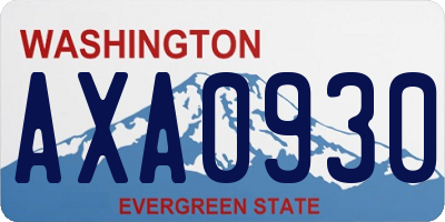 WA license plate AXA0930