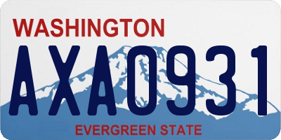 WA license plate AXA0931