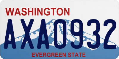 WA license plate AXA0932
