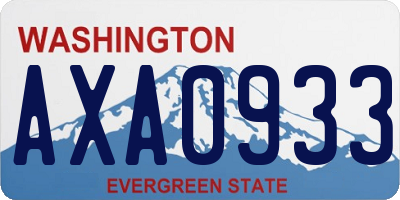 WA license plate AXA0933