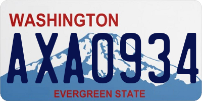 WA license plate AXA0934