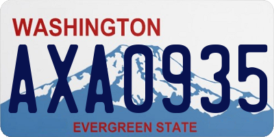 WA license plate AXA0935