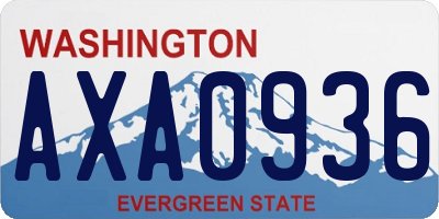 WA license plate AXA0936