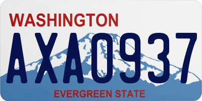 WA license plate AXA0937