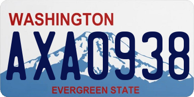 WA license plate AXA0938