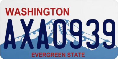 WA license plate AXA0939