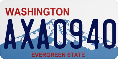 WA license plate AXA0940