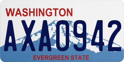 WA license plate AXA0942