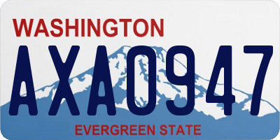 WA license plate AXA0947