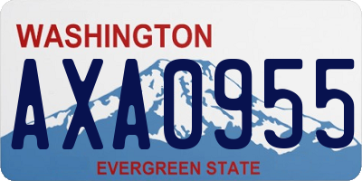 WA license plate AXA0955
