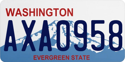 WA license plate AXA0958