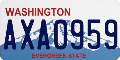 WA license plate AXA0959