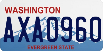 WA license plate AXA0960