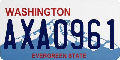 WA license plate AXA0961
