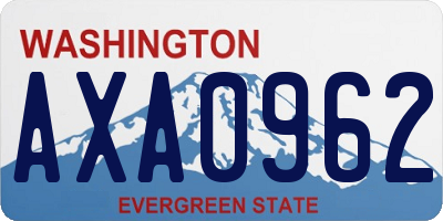 WA license plate AXA0962