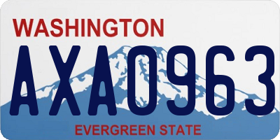 WA license plate AXA0963