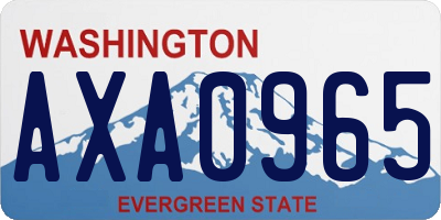 WA license plate AXA0965