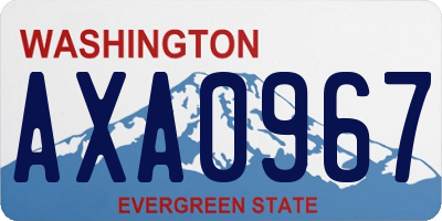 WA license plate AXA0967