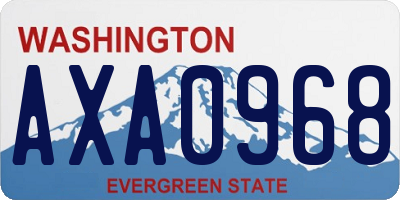 WA license plate AXA0968
