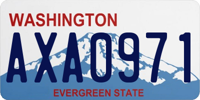 WA license plate AXA0971