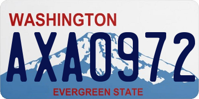 WA license plate AXA0972