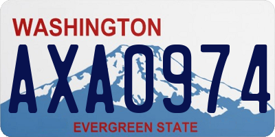 WA license plate AXA0974