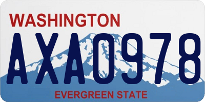 WA license plate AXA0978