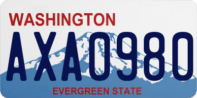 WA license plate AXA0980
