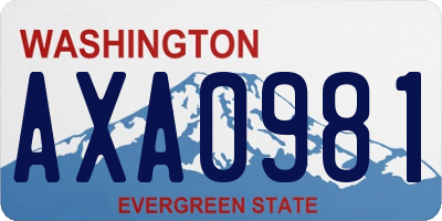 WA license plate AXA0981