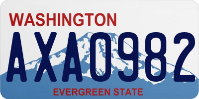 WA license plate AXA0982