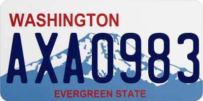 WA license plate AXA0983