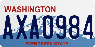 WA license plate AXA0984